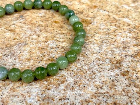 Real Jade Stone Bracelet Mm Green Jade Stone Bracelet Etsy