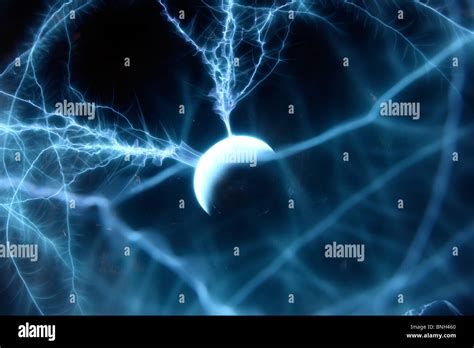 Plasma Lamp Lightning Ball Generates Artificial Flashes In A Glass