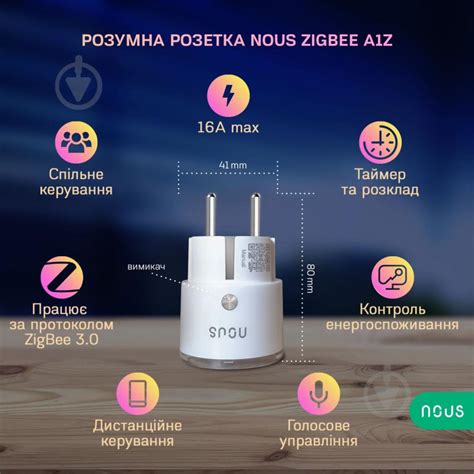 ᐉ Умная розетка Nous A1Z Smart ZigBee Socket (A1Z-pack4) белый • Купить ...