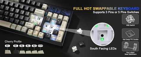 YUNZII YZ98 Gasket Mechanical Keyboard 99 Keys Hot Swap BT5 0 2 4G USB C Wireless Gaming