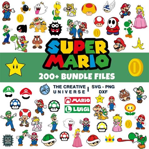 Super Mario Bros Svg Bundle Vector Clipart Cricut Instant