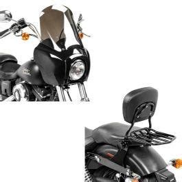 Set Sissy Bar Avec Porte Bagages Compatible Avec Harley Davidson Dyna