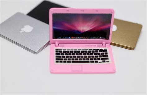 Dollhouse Miniature Laptop Dollhouse Computer Pink Laptop - Etsy