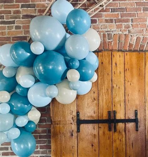 Diy Dusty Blue White Sand And Grey Balloon Garland Arch Kit Etsy