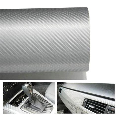 Purchase 3D White Silver Glossy Carbon Fiber Vinyl Film 24 X 48 Car