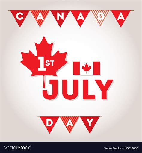 Set Design Elements For Canada Day First Of July Vector Image