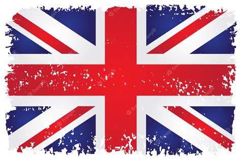 Premium Vector British Flag In Grunge Style