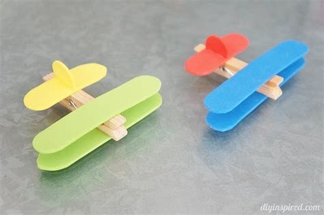 Airplane Clothespin Kids Craft Diy Inspired