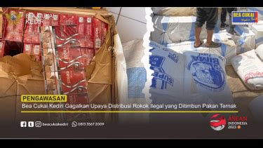 Bea Cukai Kediri Gagalkan Peredaran Rokok Ilegal Yang Ditimbun Pakan Ternak