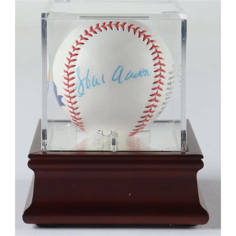 Hank Aaron Signed Babe Ruth Commemorative 100th Anniversary Baseball