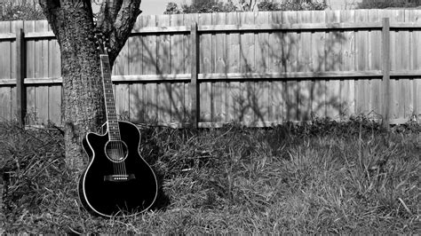 Fondo De Pantalla De Guitarra Guitarra Guitarra Acustica Negro Blanco