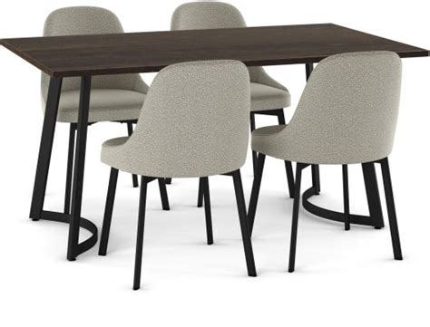 Amisco Danika Table And Harper Chairs 5 Pieces Dining Set Dark Grey