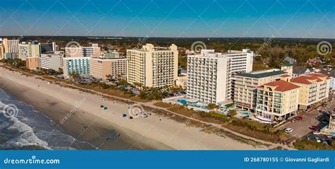 Myrtle Beach Skyline From Drone South Carolina Stock Image Image Of Horizontal Water 268780155