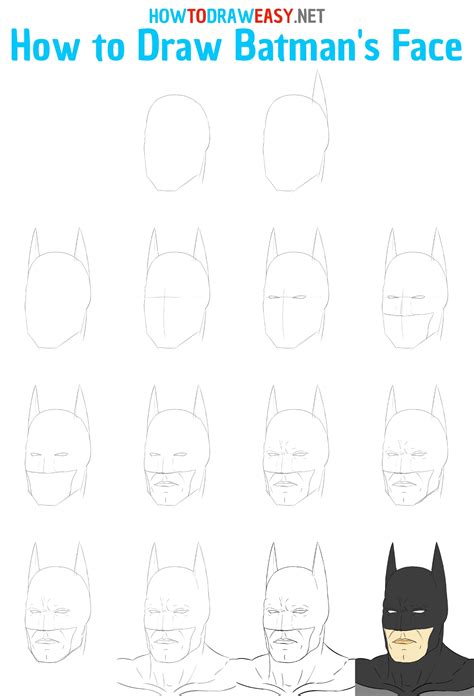 How To Draw Batman Helmet