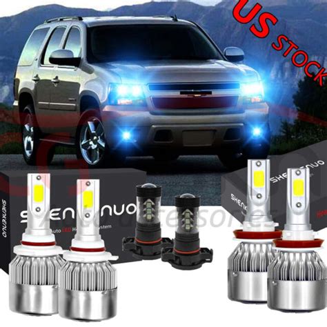 H Led Headlight Fog Light Bulbs Kit K For Chevy Tahoe