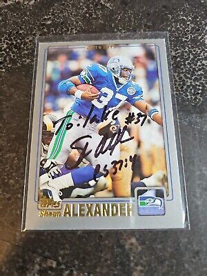 Topps Shaun Alexander Hand Signed On Card Auto Autograph Ebay