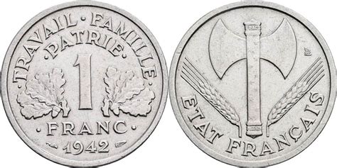 Frankreich 1 Franc 1942 Ss MA Shops