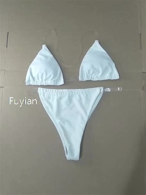 Maillot De Bain Mini Bikini Pour Femmes Bretelles Transparentes