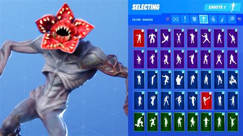 New Fortnite Demogorgon Stranger Things Skin Outfit Showcase With All