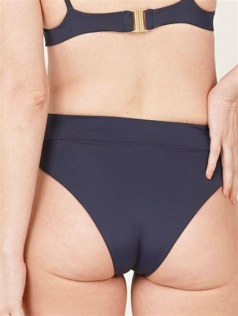 Parte de Baixo Biquíni Galápagos Azul Marinho UV Calcinha de biquini Biquini Hot pants