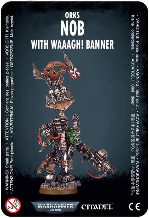 Warhammer 40k Orks Nob With Waaagh Banner Battle Ready Games