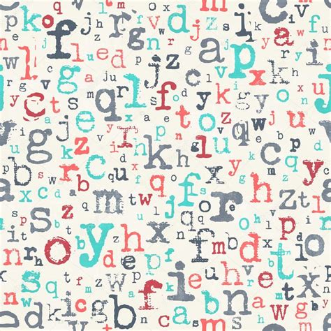 Abstract Seamless Pattern With Colorful Alphabet Letters Ornament Over