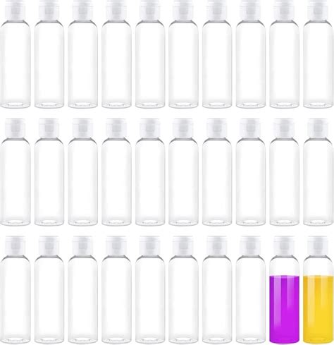 Bekith 30 Pack 2 Oz Plastic Empty Bottles With Flip Cap Clear Travel