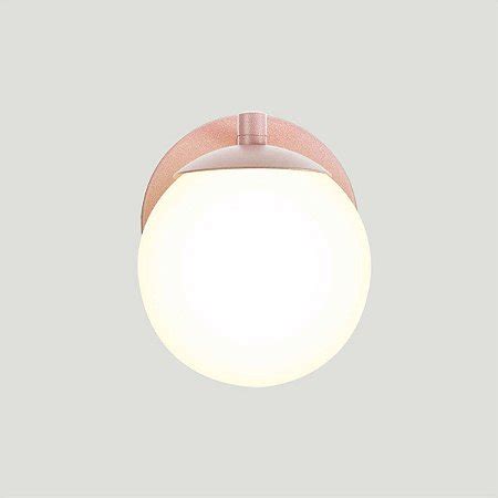 Arandela Figo ROSÉ Globo Esfera de Vidro Branco Trybo Design e Iluminação