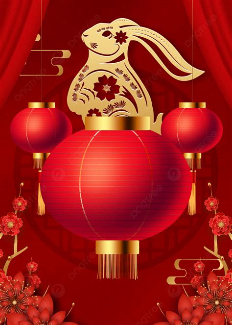 Chinese New Year Rabbit Lantern Rabbit Background Wallpaper Image For ...