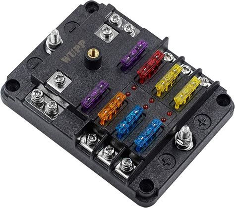 Buy WUPP 12 Volt Fuse Block Waterproof 6 Way Fuse Box With 6 Ground