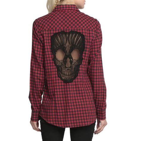 Red Black Plaid Skull Top Hot Topic Red And Black Plaid Stylish