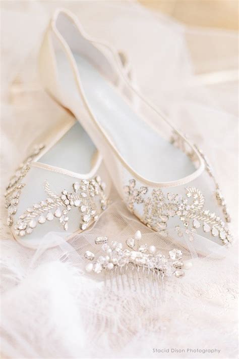 Comfortable Crystal Embellished Glamour Illusion Bridal Flats Wedding