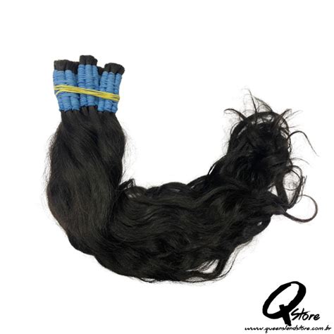 Cabelo Natural Indiano Castanho Ondulado 65 Cm 100 Gr QUEENSLAND