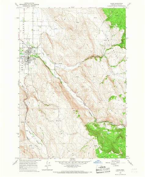 Classic USGS Union Oregon 7.5'x7.5' Topo Map – MyTopo Map Store