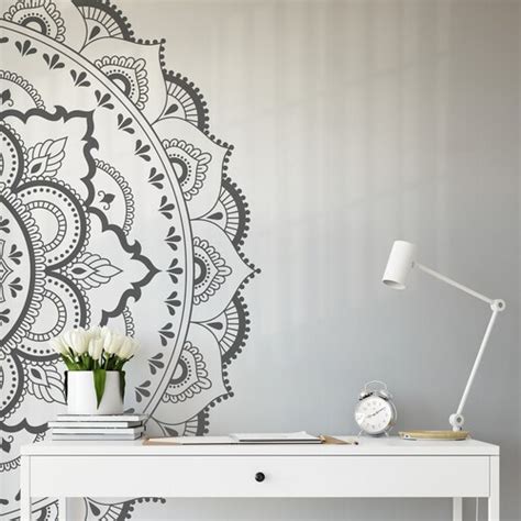 Mandala Wall Sticker Half Mandala Wall Decal Boho Mandala Etsy