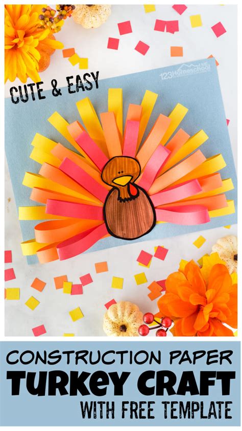 🦃 CUTE Thanksgiving Construction Paper Turkey Craft