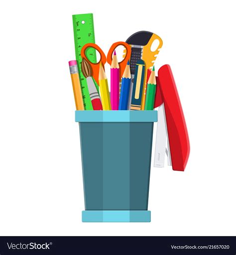 Pen Holder Office Equipment Royalty Free Vector Image