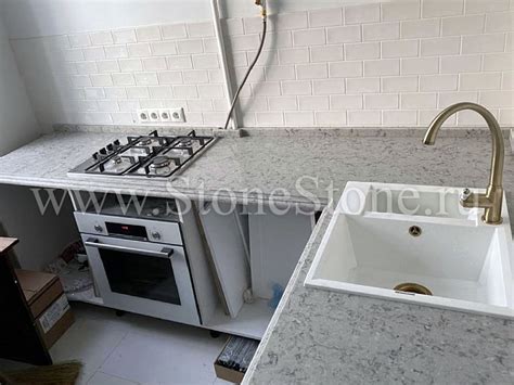 Столешница из кварца угловая Vicostone BQ 8816 Blue Savoy для кухни ...