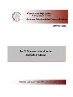 Perfil Socioeconómico del Distrito Federal perfil socioecon 243 mico