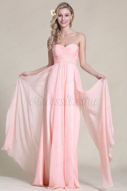 Elegant Strapless Sweetheart Pink Evening Dress