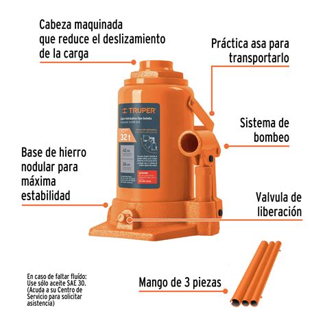 14819 GAT 32 TRUPER Gato hidráulico de botella de 32 Ton Truper