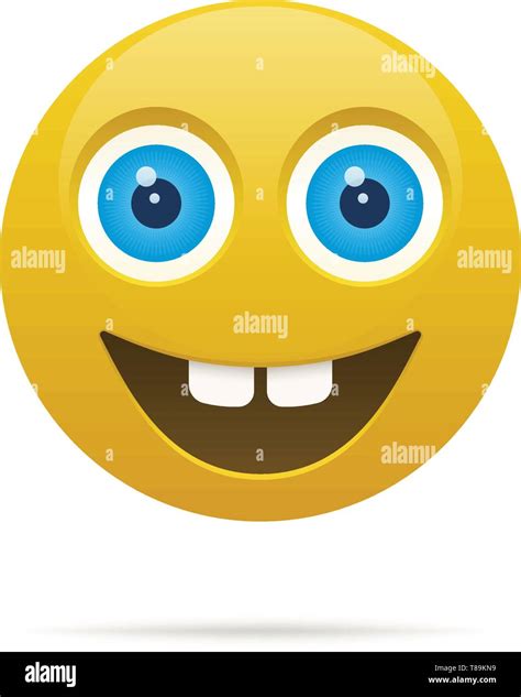 Funny face laughing. Smiley emoji on white background. Emoji vector icon Stock Vector Image ...