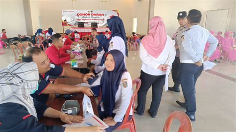 Meriahkan Hut Humas Polri Ke Polres Lamteng Gelar Donor Darah Di