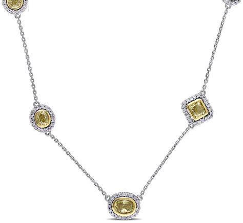 Diamond Select Cuts K Two Tone Ct Tw Diamond Necklace Shopstyle