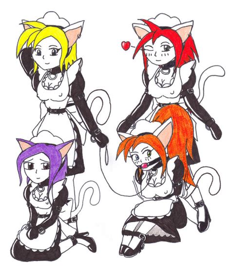 Four Catgirl Maids By Metalzaki On Deviantart