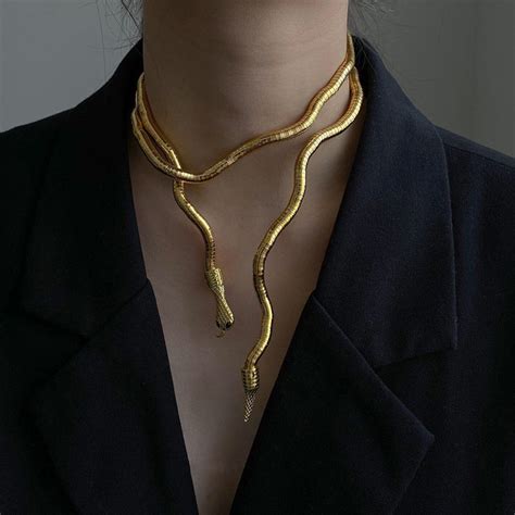 Snake Necklace, Gold Snake Necklace, Silver Snake Necklace, Statement