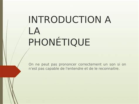 PPT Introduction du cours de phonétique DOKUMEN TIPS