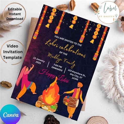 Editable Video Lohri Invitation Lohri Invite 1st Lohri Invitation Lohri