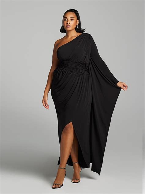 Fashion To Figure Plus Size Leire One Sleeve Maxi Dress Gabrielle