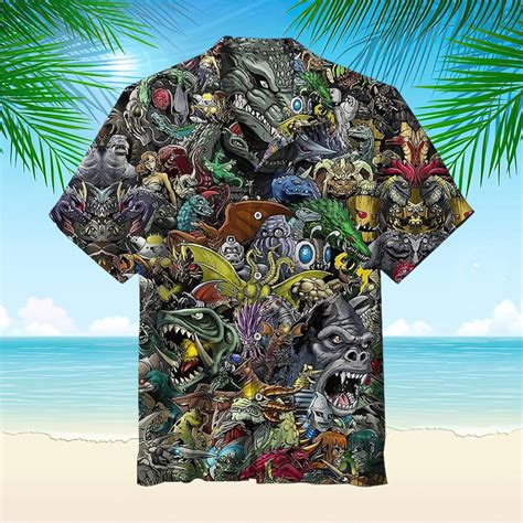 D King Of Monster Toho Godzilla Hawaiian Shirt Soft Hawaii Etsy Uk